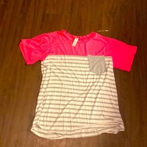 Vanilla, baby pink gray stripe, medium top